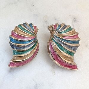 Colorful Vintage Enamel Earrings